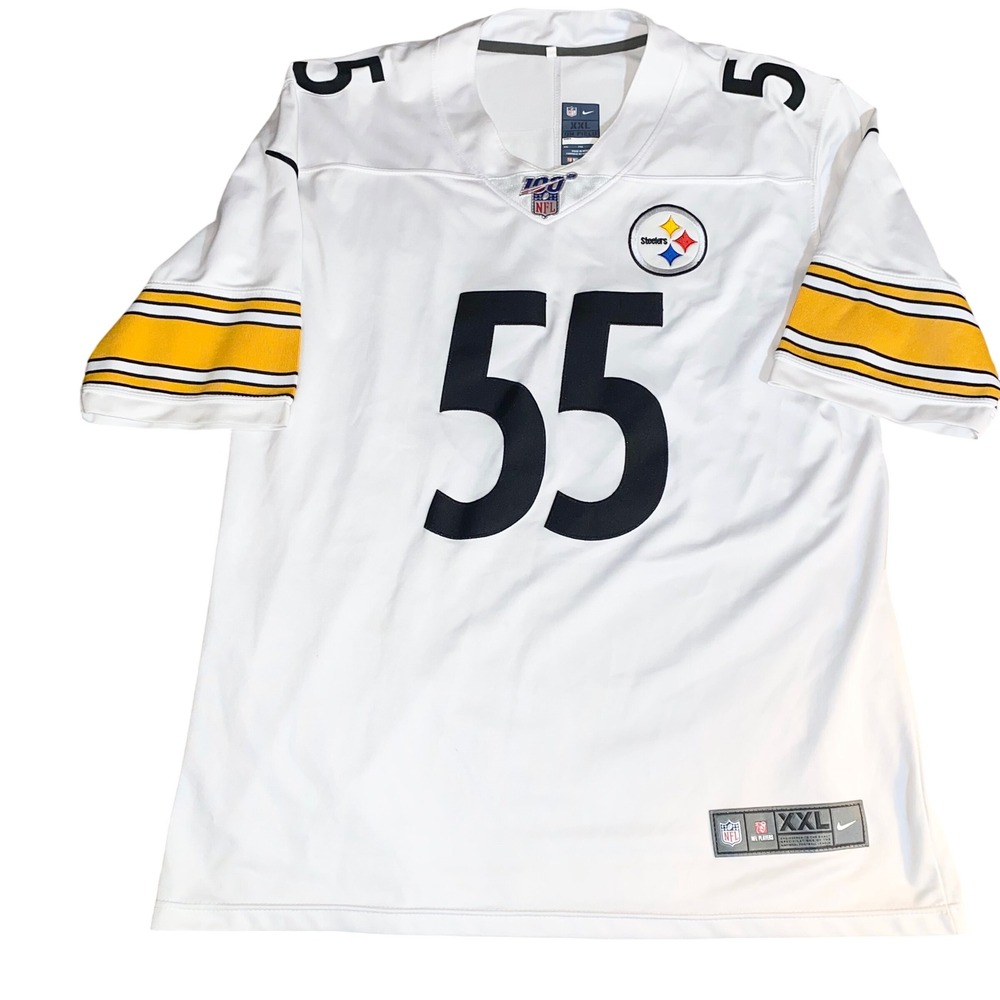 Pittsburgh Steelers NFL Nike‎ White Game Jersey Devin Bush 55 XXL